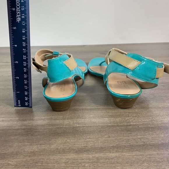 9 & Co. Womens Sandals Size 9 M Blue Green Strappy Thong Open Toes - Picture 6 of 10